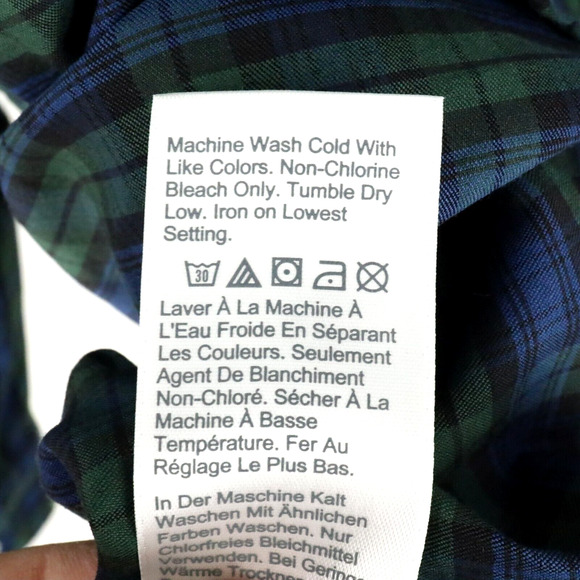 J Crew Shirt Mens Medium Green Blue Plaid Performance Stretch Casual - Picture 14 of 15